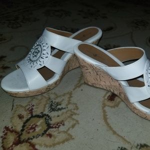 White wedge sandals